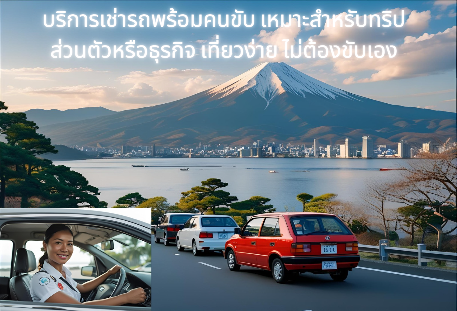 บริการเช่ารถพร้อมคนขับ เหมาะสำหรับทริปส่วนตัวหรือธุรกิจ เที่ยวง่าย ไม่ต้องขับเอง