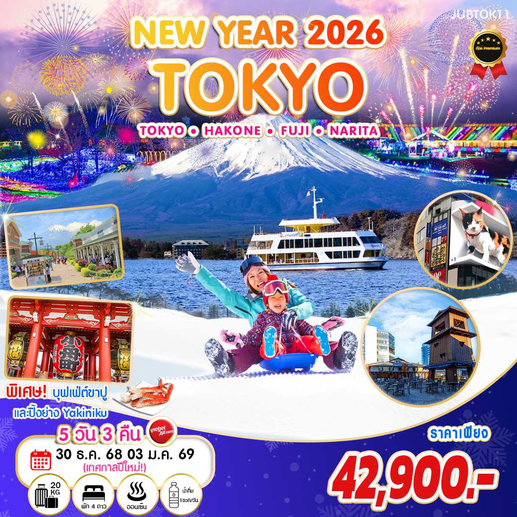 ทัวร์ญี่ปุ่น ปีใหม่ โตเกียว-ฟูจิ เทศกาล Winter illumination 5วัน 3คืน (VZ)